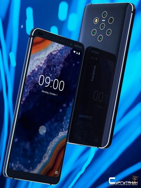 Nokia 9 с пятимодульной камерой и сканером отпечатков в дисплее показался на пресс-рендере