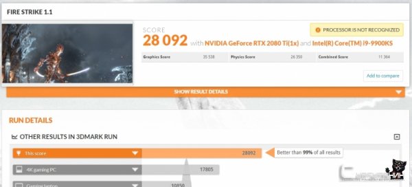 Флагманский Core i9-9900KS «засветился» в 3DMark Fire Strike