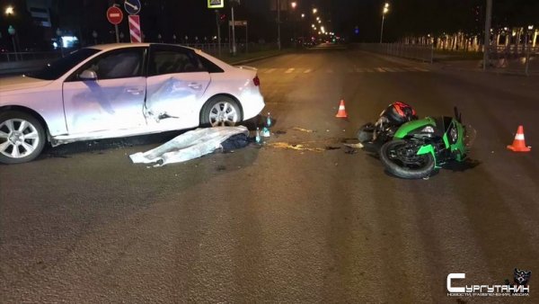 Момент смертельного ДТП с участием байкера в Нижневартовске попал на видео