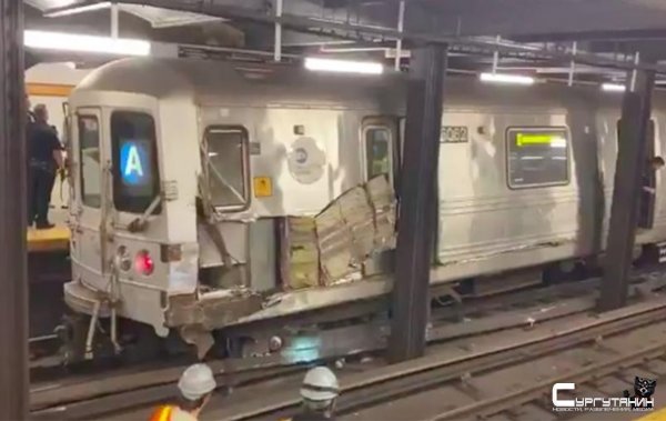 В Нью-Йорке на Манхэттене сошел с рельсов поезд метро