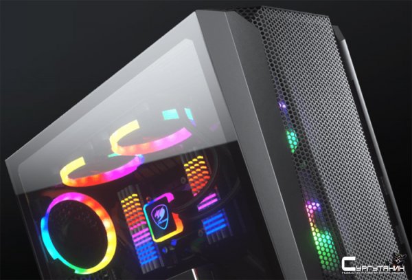Корпус Cougar MX660 Mesh RGB-L допускает вертикальную установку видеокарты